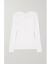 NINETY PERCENT + Net Sustain Ribbed Organic Cotton-blend Jersey Top - White