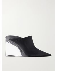 Alaïa - 90 Satin Wedge Mules - Lyst