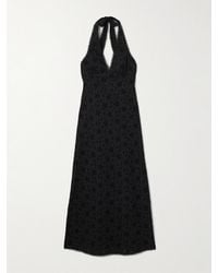 Posse - Salma Broderie Anglaise Cotton Halterneck Midi Dress - Lyst