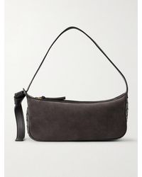 Bottega Veneta - Nodo Intrecciato Leather-Trimmed Suede Shoulder Bag - Lyst