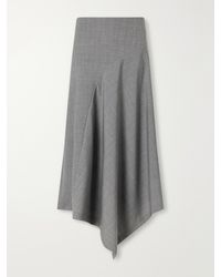 St. Agni - Asymmetric Stretch-Wool Midi Skirt - Lyst
