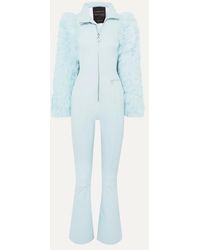 CORDOVA Combinaison De Ski Stretch À Empiècements En Peau Lainée Chamonix - Bleu