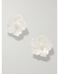 Jennifer Behr - Boucles D'Oreilles En Nacre Et En Métal Argenté Zia - Lyst