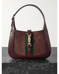 Gucci - Sac Porté Épaule En Cuir Et En Daim À Finitions En Ruban Web Jackie 1961 - Lyst