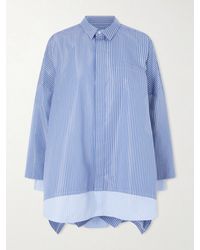 Sacai - Striped Cotton-Blend Poplin Shirt - Lyst