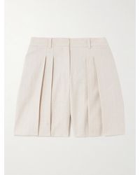 Theory - Shorts Aus Canvas Aus Einer Leinenmischung Mit Falten - Lyst