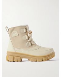 Sorel - Torino V Faux Shearling-Lined Leather-Trimmed Suede Boots - Lyst