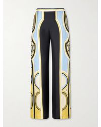 La DoubleJ - Club Printed Silk-Twill Wide-Leg Pants - Lyst