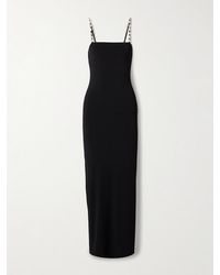 SARA CRISTINA - Maxikleid Aus Stretch-Jersey Mit Verzierungen - Lyst