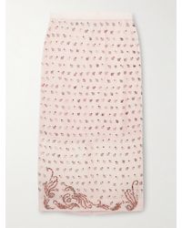 Dries Van Noten - Midirock Aus Chiffon Mit Verzierungen - Lyst