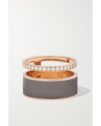 Repossi - Berbere 18-Karat Rose, Lacquer And Diamond Ring - Lyst