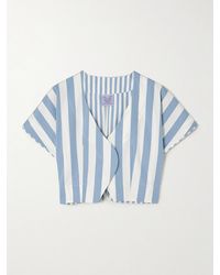 Thierry Colson - Bianca Striped Cotton-Poplin Top - Lyst