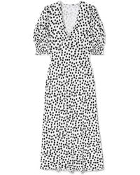 RIXO London Zadie Polka-dot Crepe Midi Dress - White