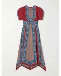 La DoubleJ - Cherie Printed Silk Midi Dress - Lyst