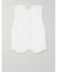 Matteau - Scalloped Broderie Anglaise Cotton Top - Lyst