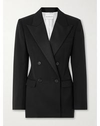 Givenchy - Double-Breasted Faille-Trimmed Grain De Poudre Wool Blazer - Lyst