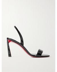Christian Louboutin - O Condora 85 Patent-Leather Slingback Sandals - Lyst