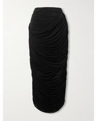 Magda Butrym - Ruched Draped Jersey Midi Skirt - Lyst