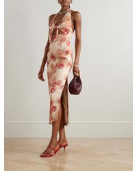 sir belletto printed linen midi dress SIR. Belletto Printed Linen Midi Dress in Pink