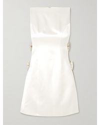 retroféte - Nadine Bow And Crystal-Embellished Cutout Satin Mini Dress - Lyst