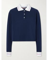 Marni - Striped Embroidered Cotton-Piqué Polo Shirt - Lyst