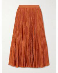 TOTEME - Plissé-Organic Cotton-Blend Maxi Skirt - Lyst