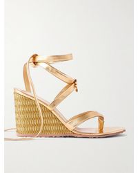 Gianvito Rossi - Oleg 85 Leather Wedge Sandals - Lyst