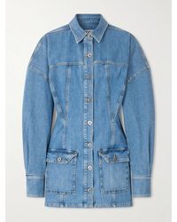 The Attico - Paneled Denim Mini Dress - Lyst