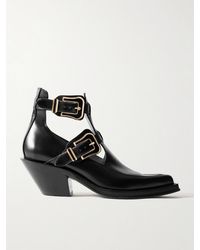 Gabriela Hearst - Castro Buckled Cutout Leather Ankle Boots - Lyst