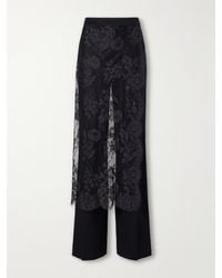 Zimmermann - Valiant Layered Lace-Trimmed Stretch-Linen Twill Straight-Leg Pants - Lyst