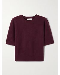 FRAME - Pointelle-Knit Cashmere Sweater - Lyst