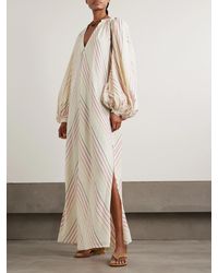 marrakshi life exclusive riviera striped cotton maxi dress Marrakshi Life Exclusive Riviera Striped Cotton Maxi Dress in White
