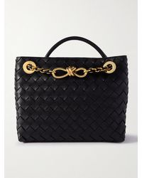 Bottega Veneta - Andiamo With Chain Small Intrecciato Leather Shoulder Bag - Lyst