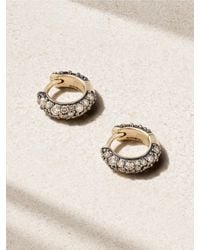 Lucy Delius - Chubby Rhodium-Plated 14-Karat And Diamond Hoop Earrings - Lyst