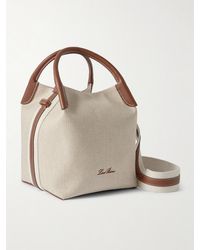 Loro Piana - Bale Textured Leather-Trimmed Canvas Tote - Lyst