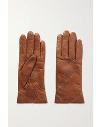 Agnelle Handschuhe Aus Leder Mit Kaschmirfutter - Braun