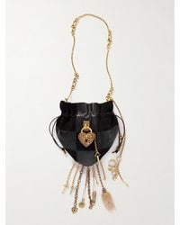 Chloé - Château Treasures Schultertasche Aus Leder Und Veloursleder - Lyst