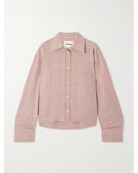 Jil Sander - Chemise En Coton Et Laine Mélangés À Carreaux - Lyst