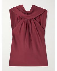 Jonathan Simkhai - Scarlett Cape-Effect Draped Satin Top - Lyst