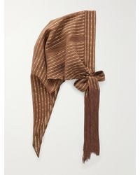 ‎Taller Marmo - Casablanca Fringed Lurex Fil Coupé Silk-Blend Chiffon Scarf - Lyst