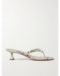 AMINA MUADDI - Juliette Snake-Effect Leather Sandals - Lyst