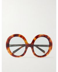Celine - Round-Frame Tortoiseshell Acetate Sunglasses - Lyst