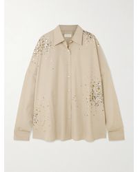 Dries Van Noten - Oversized Embellished Cotton Oxford Shirt - Lyst