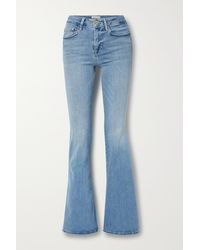 FRAME Le One Flare High-rise Organic Jeans - Blue