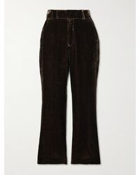FRAME - Cropped Velvet Flared Pants - Lyst