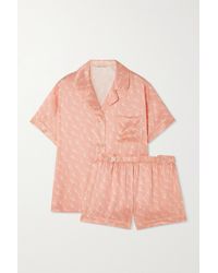 Morgan Lane Katelyn Fiona Pyjama Aus Bedrucktem Crêpe in Pink Damen Bekleidung Nachtwäsche Schlafanzüge 