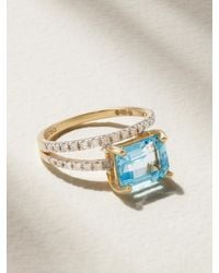 Mateo - Point Of Focus 14-Karat, Topaz And Diamond Ring - Lyst