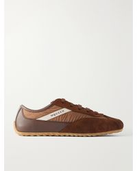 McQueen - Boxe Leather-Trimmed Suede Sneakers - Lyst