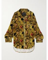 R13 - Hemd Aus Samt Mit Blumenprint - Lyst