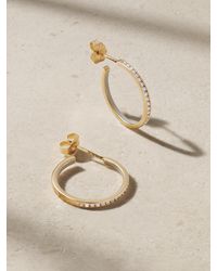Alison Lou - Small Linear 14-Karat, Diamond And Enamel Hoop Earrings - Lyst
